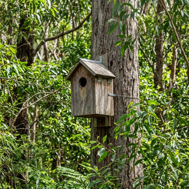 Animal nesting box installed as a humane alternative to a Darling roof cavity